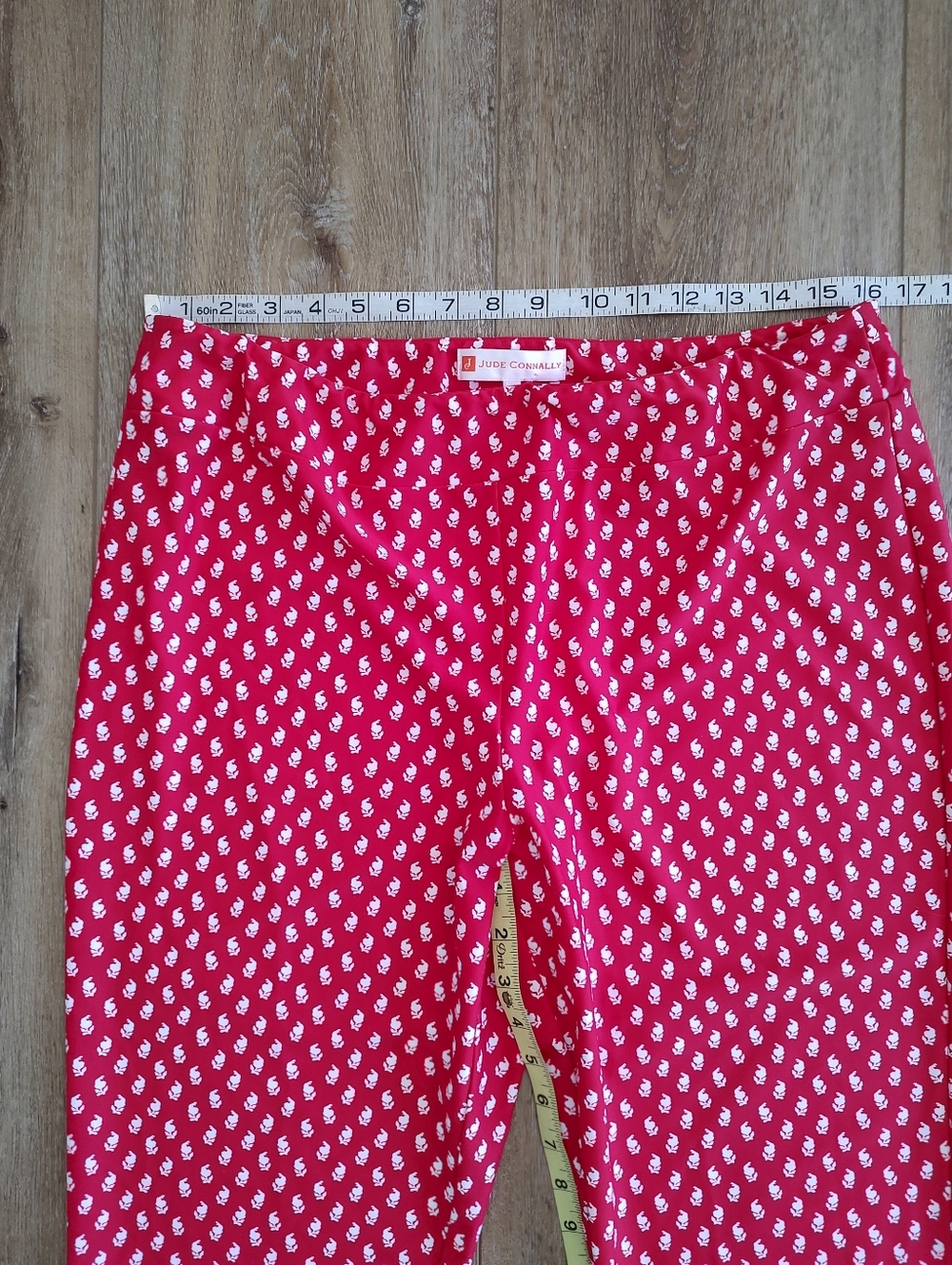 Jude Connally Lucia Cropped Pants Foulard Red XL - Picture 4 of 10